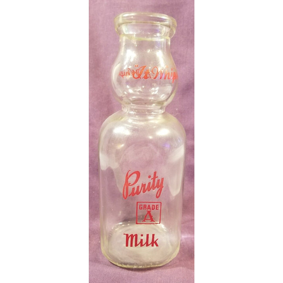 From Countertops Past: 1950s Purity Maid Milk Bottle in Grade-A Shape Vintage - Picture 2 of 9